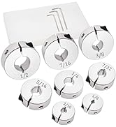 Ruibapa 8pcs Aluminum Split Ring Drill Stop Collar Set(1/2",7/16",3/8",5/16",1/4",7/32",3/16",1/8...