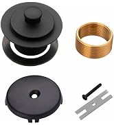 Black Bathtub Drain Conversion Kit Assembly with Single Hole Overflow Faceplate, Wellup All Metal...