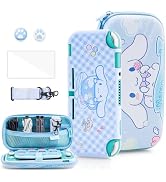 HYPERCASE Cute Switch Lite Carrying Case Set of Cartoon Dog, Bule Portable Switch Lite Travel Pou...