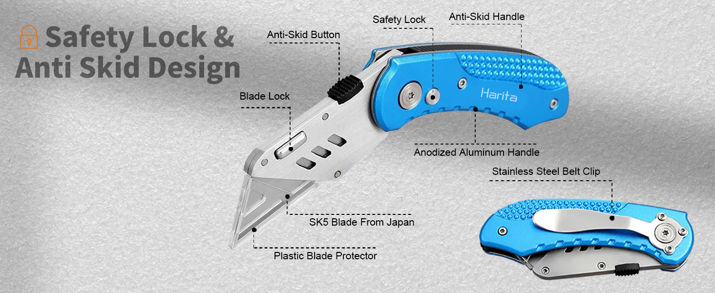 Harita box cutter utility knife-blue-03L