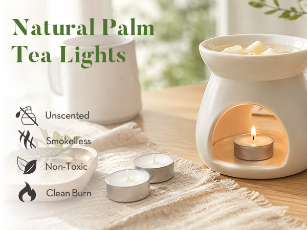 Natural Palm Tea Lights Candles
