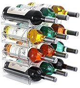 Plastic Water Bottle Organizer and Wine Rack Storage Holder,4 Tier 12 Containers Stackable Free-S...