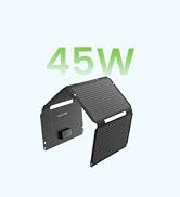 GEYOTO 45W Solar Panel Charger with Dual USB-C and USB-A,25.4% High Efficiency Foldable Solar Pan...