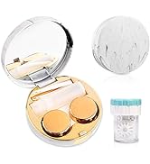 Contact Lens Travel Kit with Cleaner Washer, Portable Contact Box with Mirror Tweezers Remover To...