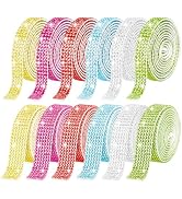 Rhinestone Ribbon Self Adhesive Crystal Widen,12 Rolls Bedazzling Strips | 2 Sizes Large Size Wid...