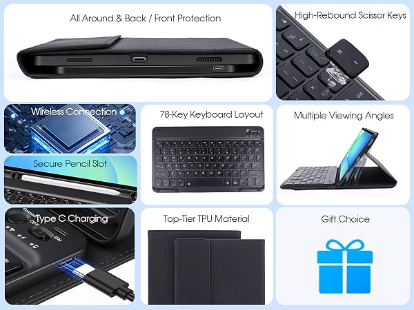 s10 lite tablet case with keyboard