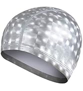 Ewanda store Solid Color Waterproof Swim Caps with PU Coat for Long Hair Swimming Cap Bathing Hat...