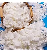 Dried Real White Rose Petals, Freeze Preserved Flower Petals 2.8 oz for Valentine Day Gifts Wed...
