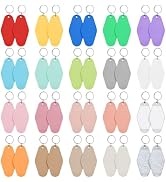 LOTMER 40 PCS Hotel Keychain Blank with Key Rings, 20 Colors Plastic Rhombus Motel Keychain for D...