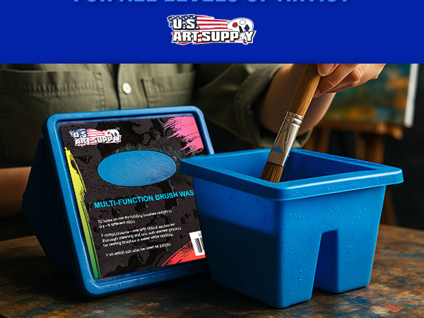brush cleaning pot brush wash basin multi function brush washer palette lid brush organizer