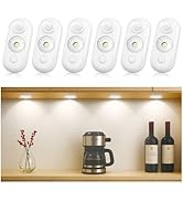 GLARESBOT LED Motion Sensor Puck Lights, Small Rechargeable Under Cabinet Light, Dimmable Dayligh...