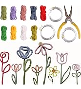BoFUN DIY Flower Craft Kit for Adults Teens, Floral Wire Art Craft Set with 18 Templates, Wire, K...