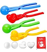 Max Fun 4 Pack Snowball Maker Snow Ball Toys Games with Handle for Kids Outdoor Indoor Winter Sno...