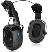 BJKing Bluetooth Hard Hat Ear Muffs, NRR 28dB Adjustable Cap-mounted Ear muff, Helmet Attachable ...