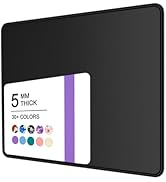 Niniubye Mouse Pad, 30% Thicker Black Computer Pad, Anti-Slip Rubber Mouse Mat with Stitched Edge...