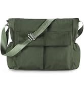 Canvas Messenger Bag Crossbody Shoulder Bag for Men Women Vintage Tote Laptop Bag Large Hobo Bag ...