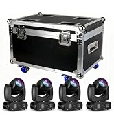 MINGJIE 120W Moving Head DJ Lights, 18-Facet Prism Stage Lighting with 8 Gobos & 8 Colors, DMX512...