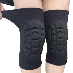 elastic knee pads with light compression, stay secure in place, non-alip