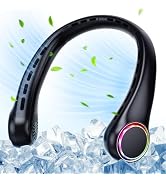 Neck Fan - 360° Cooling Portable Fan with LED Light, Super Quiet Wearable Personal Fan, Summer Es...