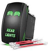 Nilight Rear Lights Rocker Switch Led Light Bar Switch 5Pin Laser On/Off switches Green 20A/12V 1...