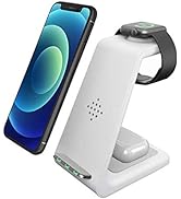 Wireless Charger iPhone,3 in 1 Fast Wireless Charging Station Stand Dock Pad Adults Gift for Appl...