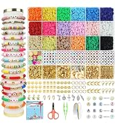 Redtwo 5100 Clay Beads Bracelet Making Kit, Flat Preppy Beads for Friendship Jewelry Making,Polym...