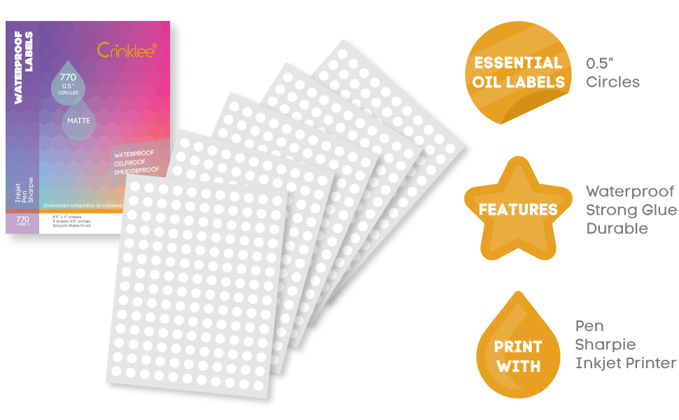 .5" circle blank waterproof labels