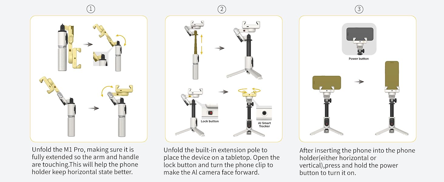 gimbal stabilizer for iphone gimbal tripod for cell phone selfie stick tripod