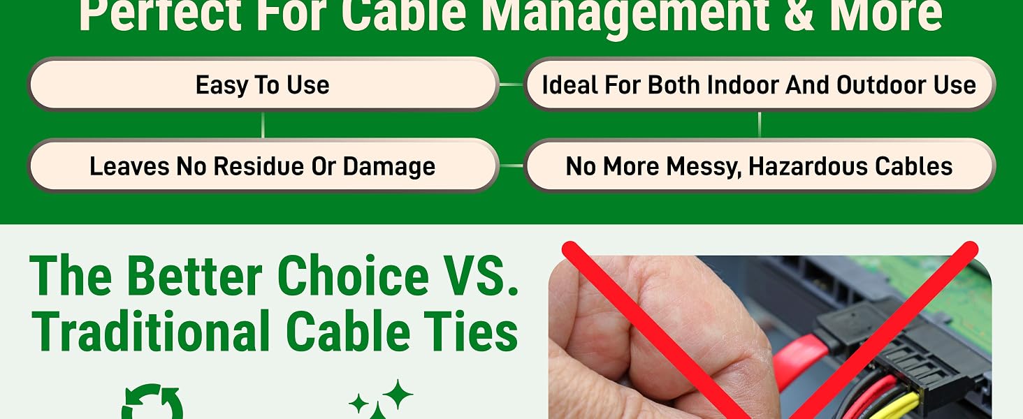 Residue free nylon hook and loop tape that holds firmly without damaging cords or surfaces
