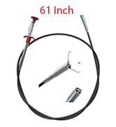 61" Drain Snake with Grabber Claw, Flexible Grabber Tool for Hair Clogs, Plumbing Auger for Sink,...