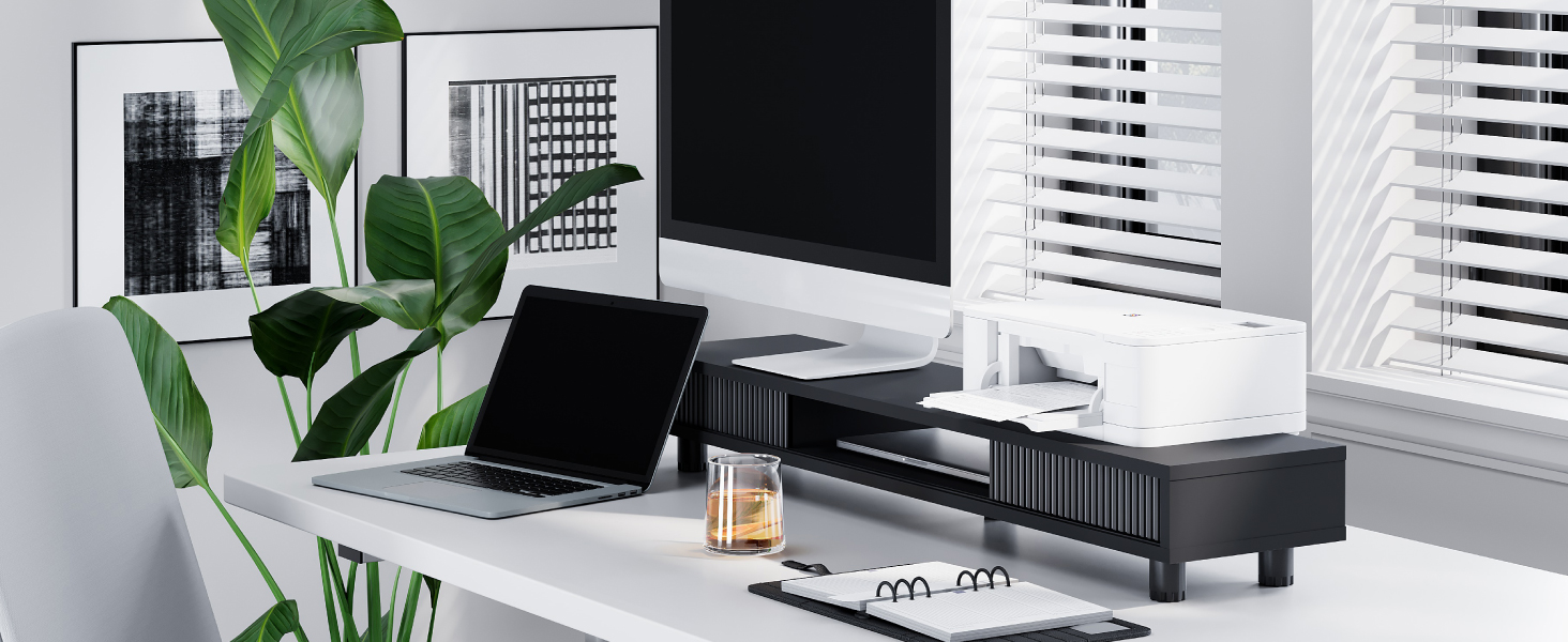At longest 42.5inch wide, computer stand is big enough to support two monitors for work