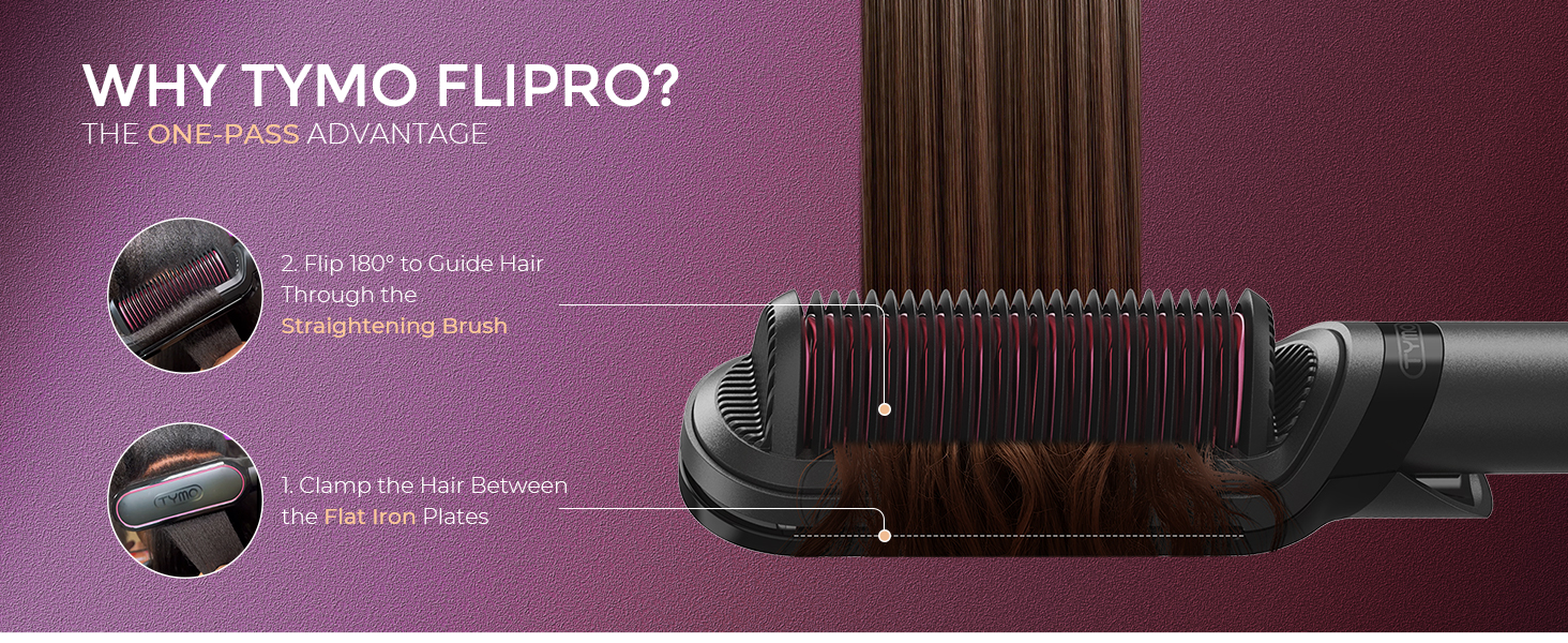 TYMO Flat Iron Hair Straightener Brush