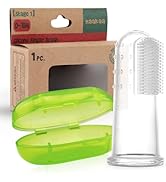 haakaa Silicone Baby Finger Toothbrush Set, Baby’s First Toothbrush with Case, Soft Bristle Tooth...