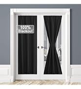RYB HOME 100% Blackout Door Curtain Lightweight Portable and Easy to Install, Fully Room Darkenin...