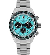 TACTICAL FROG Watch for Men 41mm Panda Chronograph VS75A Solar Quartz Movement Watches Sapphire C...