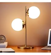 Brightech Sphere Table Lamp for Living Room, Mid-Century Modern Nightstand Light for Bedroom Offi...