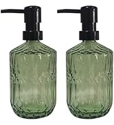 Glass Soap Dispenser with Black Pump, 15oz Refillable Liquid Hand Dispenser, Lotion Dish Soap Dis...