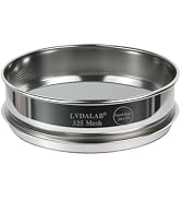 LVDALAB All 304 Stainless Steel 325 Mesh Test Sieve (0.045mm Aperture), 8 Inch/20cm Diameter, Fin...