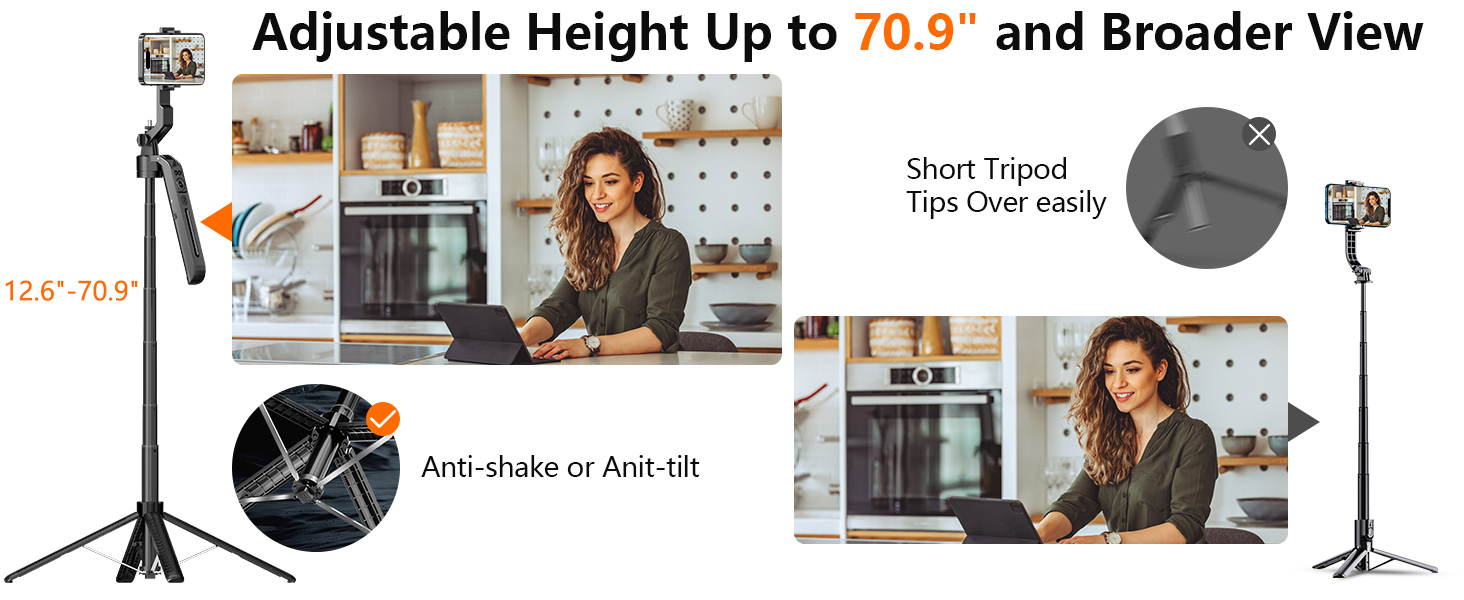 selfie stick tripod with light