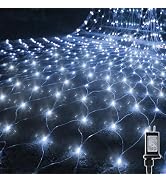 WATERGLIDE Outdoor Christmas Net Lights, 12FT x 5FT 360 LED Mesh String Light with 8 Lighting Mod...
