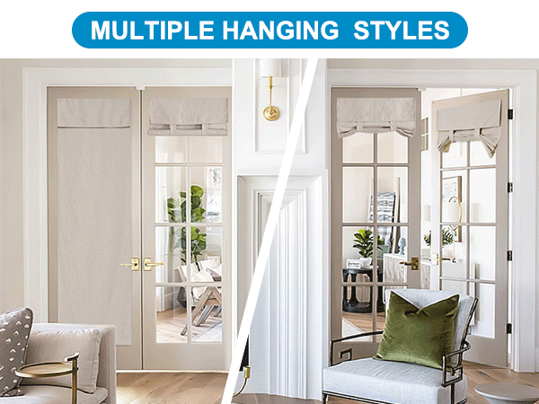 Rustic style linen blended door curtains decorate your home with elegant and vintage style