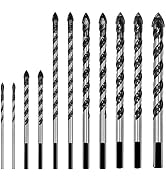 Masonry Drill Bits Set (11PCS),Concrete Drill Bit Set for Glass,Tile, Brick, Cement, Concrete, Pl...