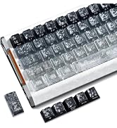 Womier Gradient Clear Keycaps, Translucent Forged Carbon Fiber Keycaps Set | Keyboard Caps Cherry...