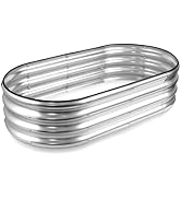 JERIA Raised Garden Bed,Galvanized Raised 4×2×1ft Planter Boxes Outdoor with Easy Assembly, Large...