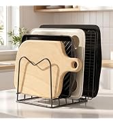 ORDORA Cutting Board Holder Stand Rack Organizer for Cabinet, 5mm Wire Storage Rack for Counterto...