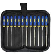 KALIM 2 Sets Carbon Steel File and Diamond File(Total 12pcs), Suitable for Metal, Wood, Jewelry, ...