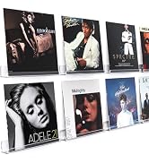 Gotega 8 Pack Vinyl Record Shelf Wall Mount, 12 inch Album Record Holder Display, Clear Acrylic F...