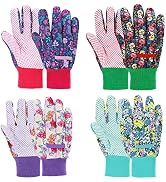 JUMPHIGH 4 Pairs Garden Gloves for Women, Floral Gardening Gloves Ladies Soft Breathable Yard Wor...