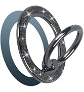 Guppy Magnetic Phone Ring Holder, Glitter Magnet Finger Ring Grip Stand Holder, 360° Rotation wit...