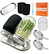 Sprouting Jars Kit, 2 Wide Mouth Mason Jars with 316 Stainless Steel Lids | Complete Kit with 4 M...